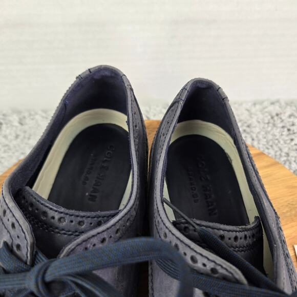 Cole Haan Mens 10.5M Grand Os Navy Leather Wingtip Brogue Casual Oxford Sneaker main image 5